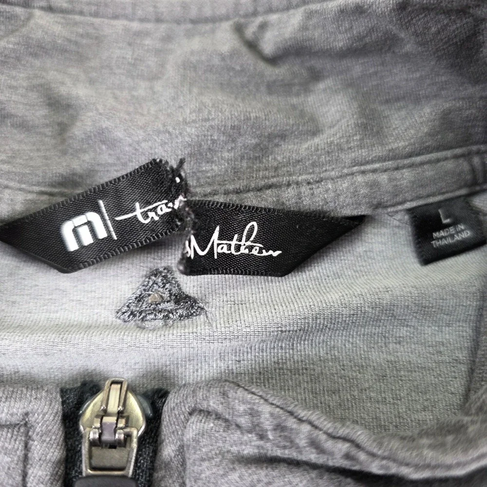 TravisMathew Mens Large Heather Grey Quarter Zip Long Sleeve Pullover Golf Fall